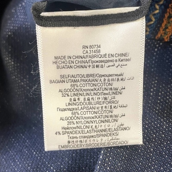 BCBGMaxAzria Zachary Navy Embroidered Cape Jacket - Picture 11 of 12